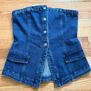 Blue Blush Women's Blue Denim Button-Up Top size M New with tags